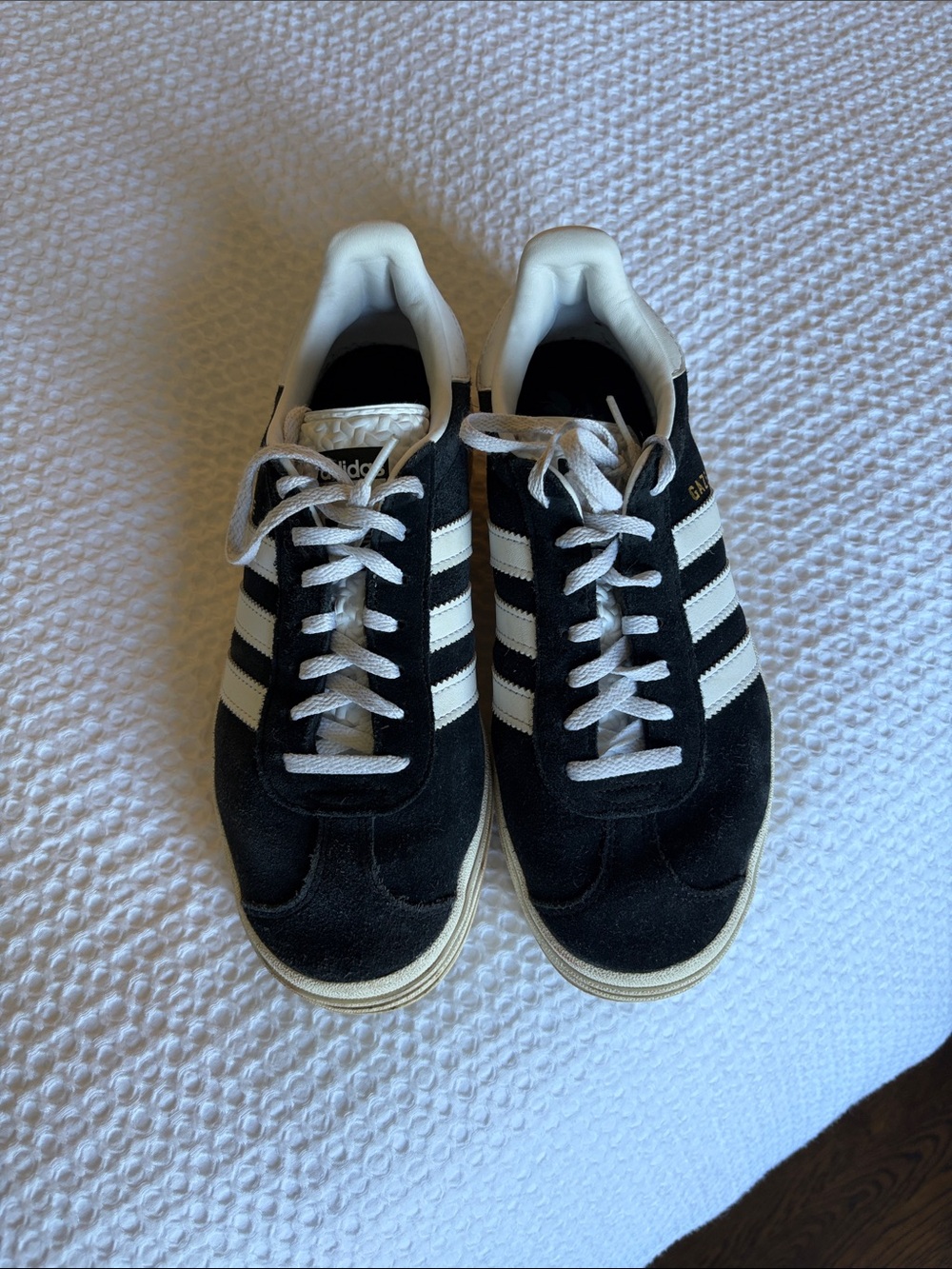adidas Gazelle Black and White Suede Gazelle Sneakers